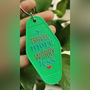TRAVEL MORE WORRY LESS Retro style keychain, travel, more worry less! New!